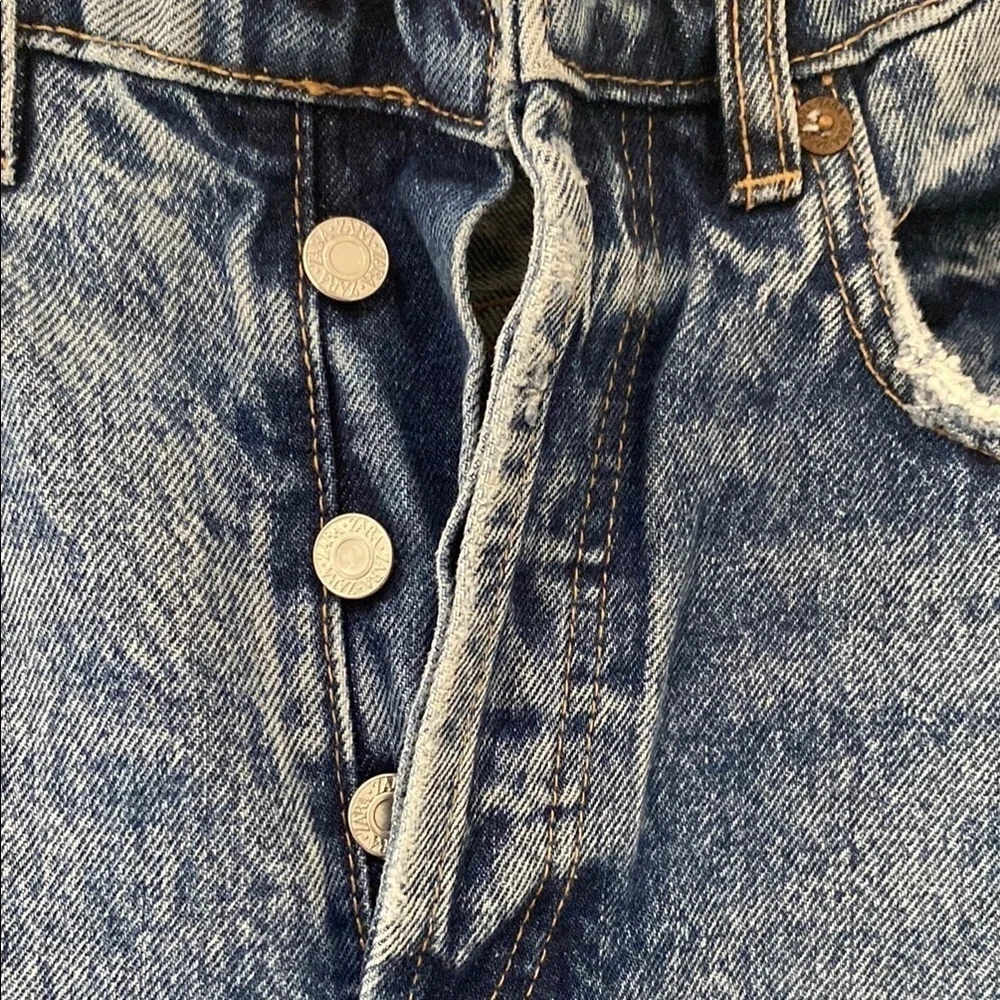 Zara  Button Fly High Rise 5 Pocket Jeans, Size 0